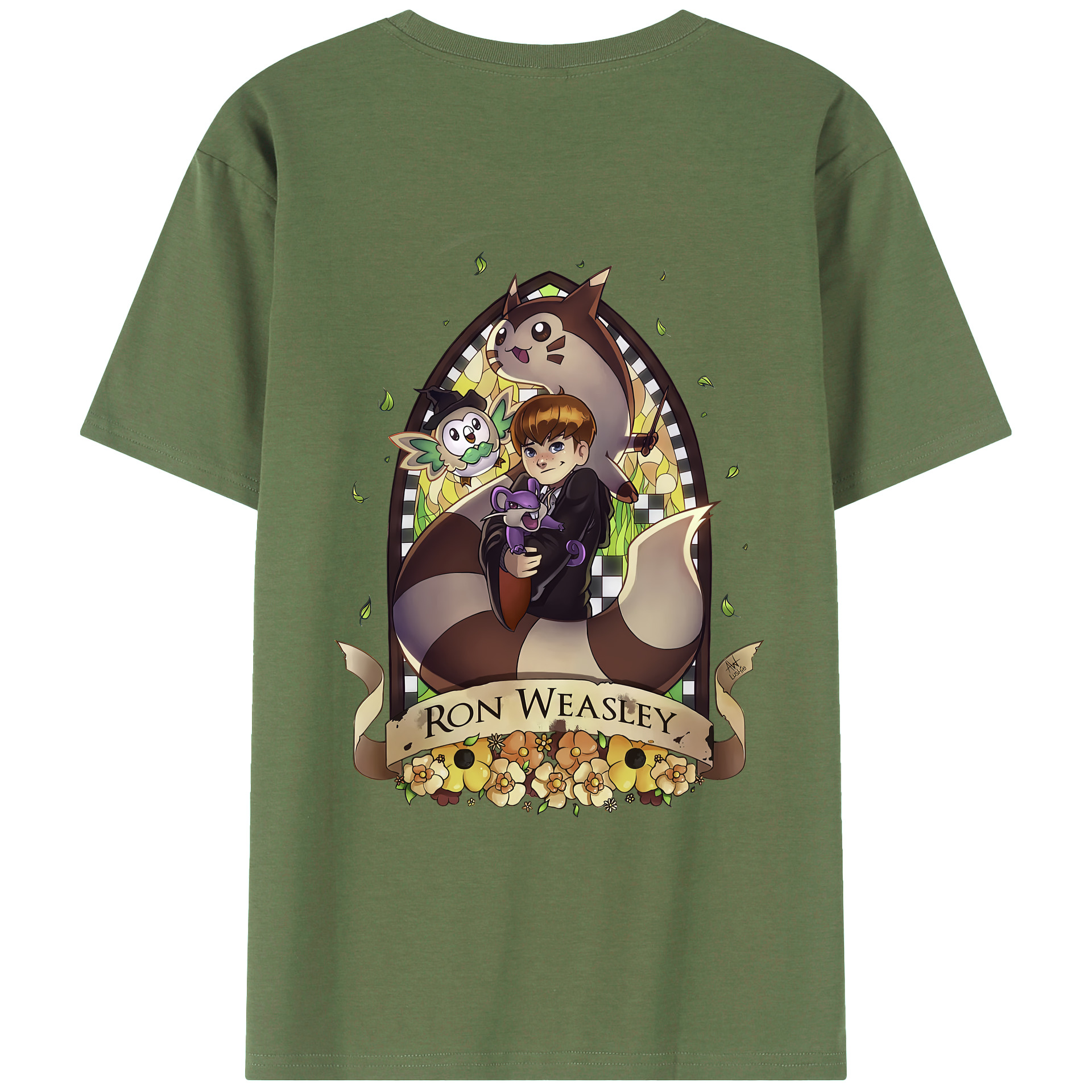 （画像用） Harry Potter ハリー・ポッターシリーズ 綿100％ メンズ半袖Tシャツ（バックプリント） 通気性